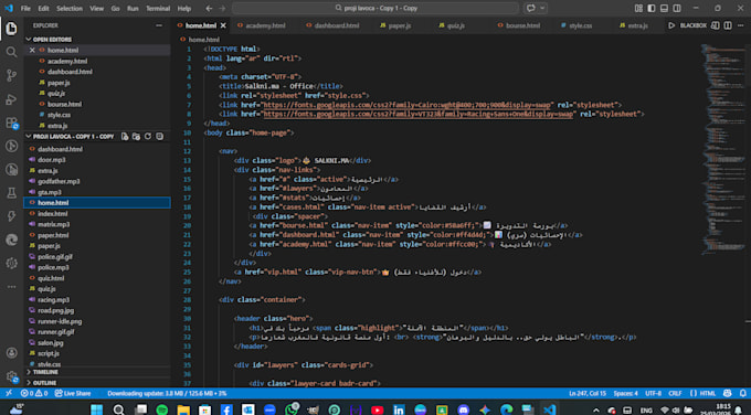 Serás tu desarrollador frontend para html, css y javascript