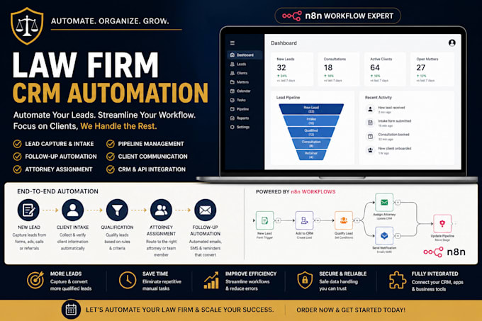automate your law firm CRM, legal client intake, lead management and workflow