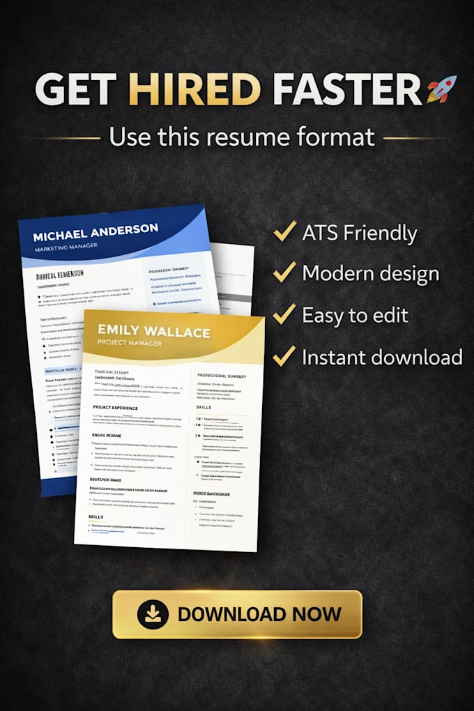 design ats friendly resume CV in canva