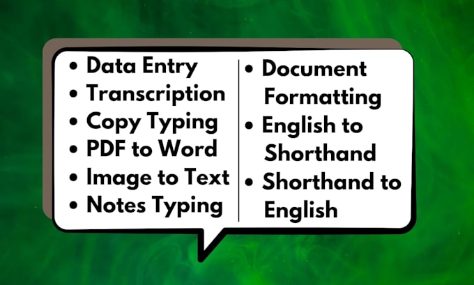 do fast and accurate data entry, transcription ,typing