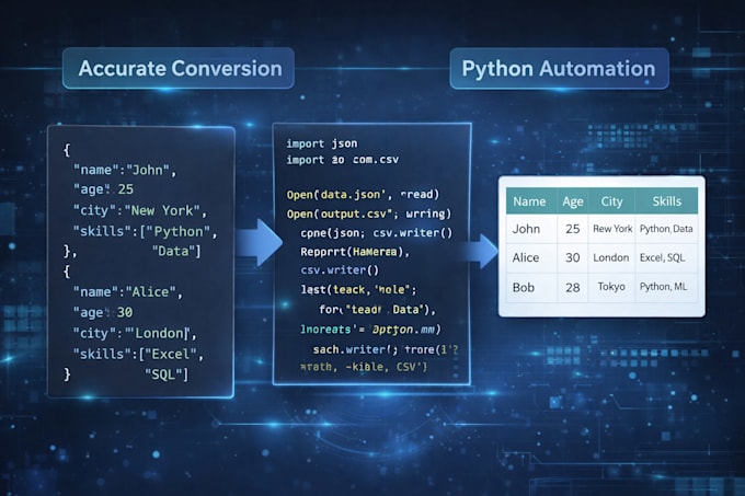 convert json files to CSV with python script