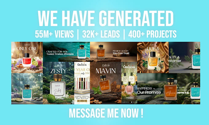 design high converting meta ad creatives for perfume brands