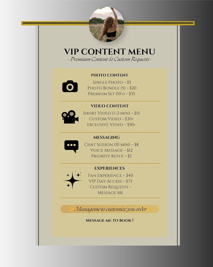 design a professional onlyfans menu in canva