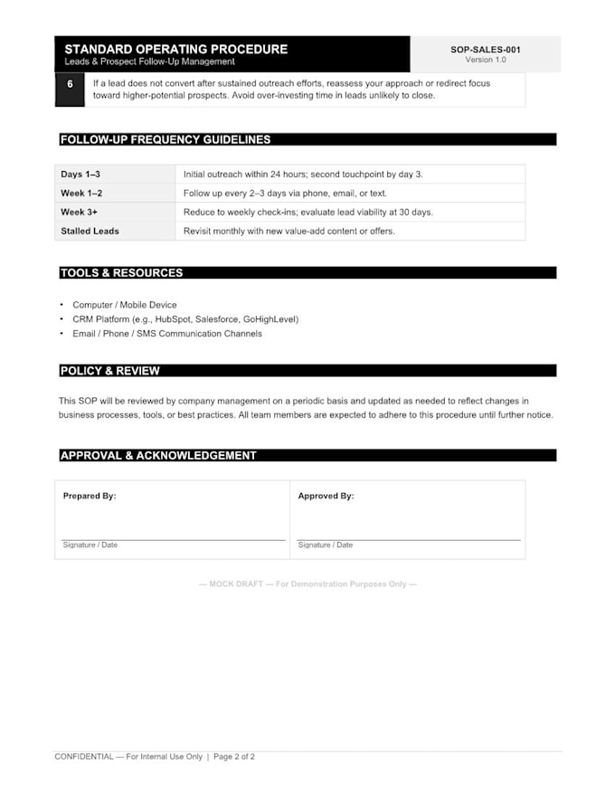 write your sops standard operating procedures