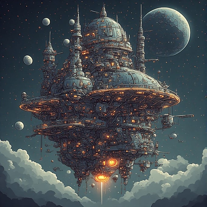 draw sci fi illustration and sci fi sci fi illustration