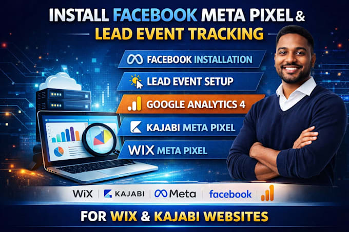 install facebook mata pixel lead event setup google analytics4 for wix , kajabi