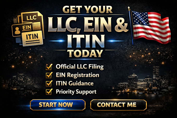 register your llc, get ein  itin in the USA