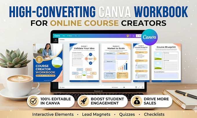 design a high converting canva workbook for online course creators