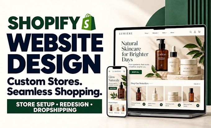 build shopify design redesign shopify ecommerce website build dropshipping store