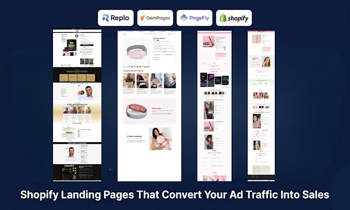 design high converting shopify product landing page using replo pagefly gempages