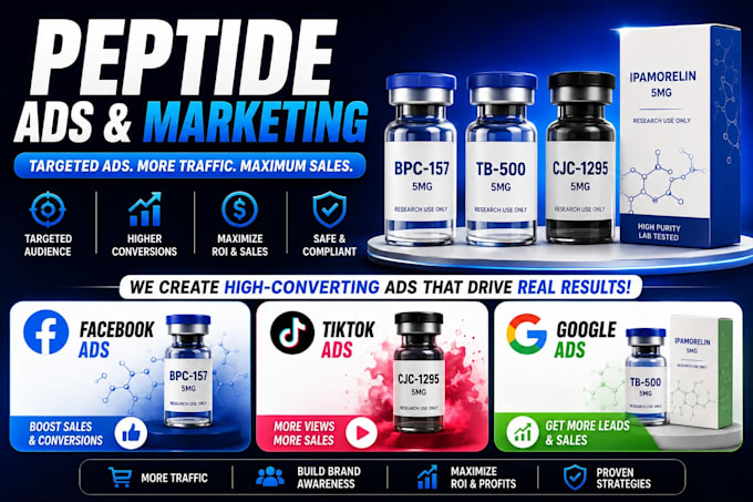 fix peptide ads issue, compliant facebook peptide ads, google ads or tiktok ads