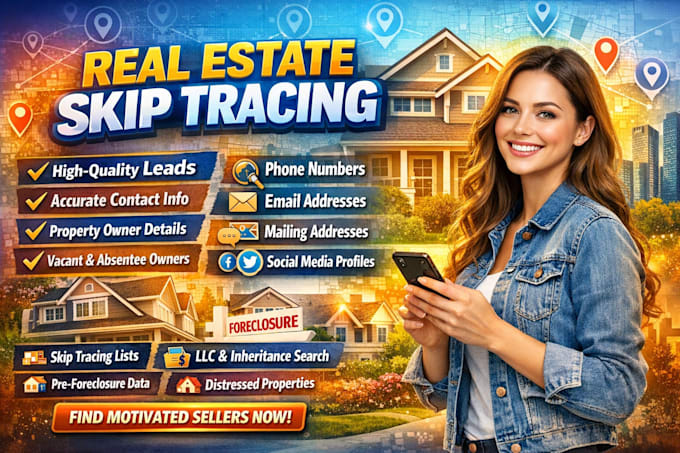 do real estate skip tracing, bulk skip tracing and leads