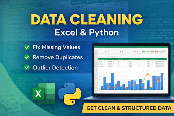 clean and analyze data using excel, python, or pandas