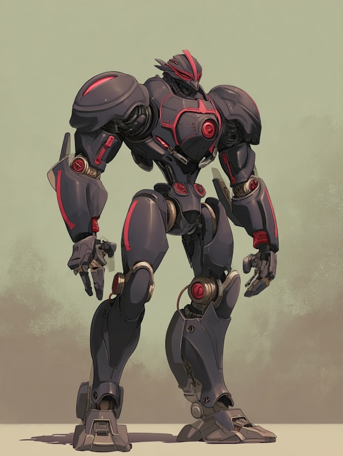 do anime style mecha robot illustrations