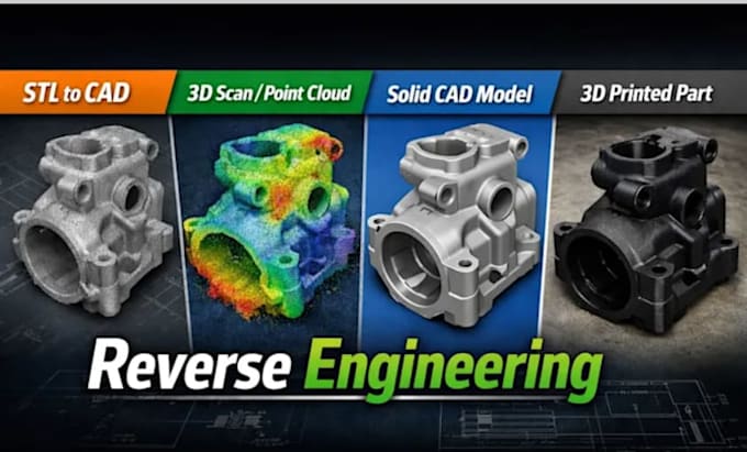 Do 3d reverse engineer from 3d scan step stl or model to solid cad ...