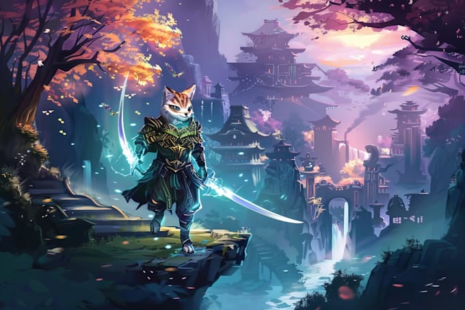 do 2d game art illustrations and concept art artworks