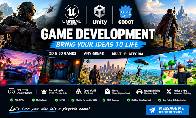 develop unreal engine 3d game game development unity game pubg gta