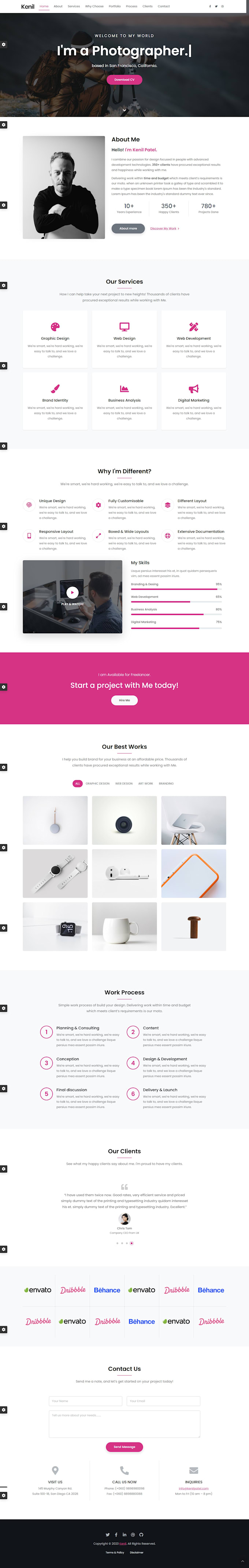 develop a modern resume portfolio website for personal branding