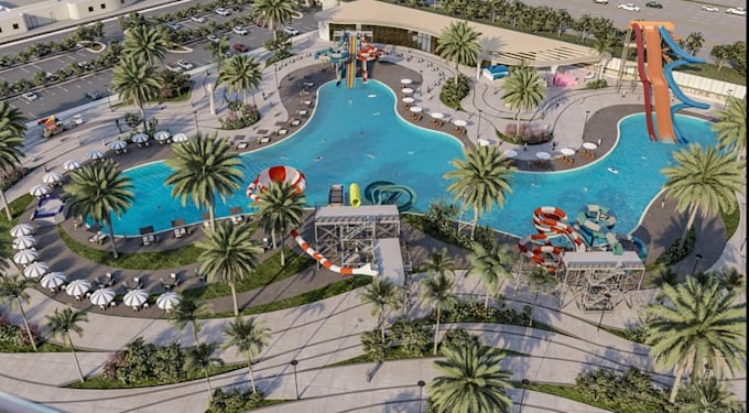 render3d apartment complex,community development,duplex beachfront,resort living