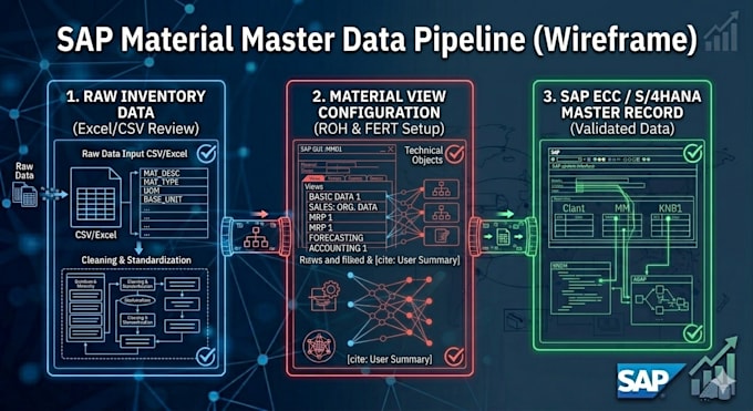 configure sap material master data for raw materials and finished goods
