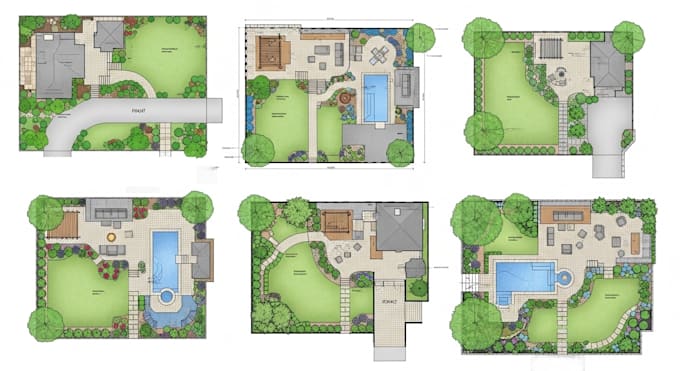 design 2d landscape plans, master layouts, and backyard spaces