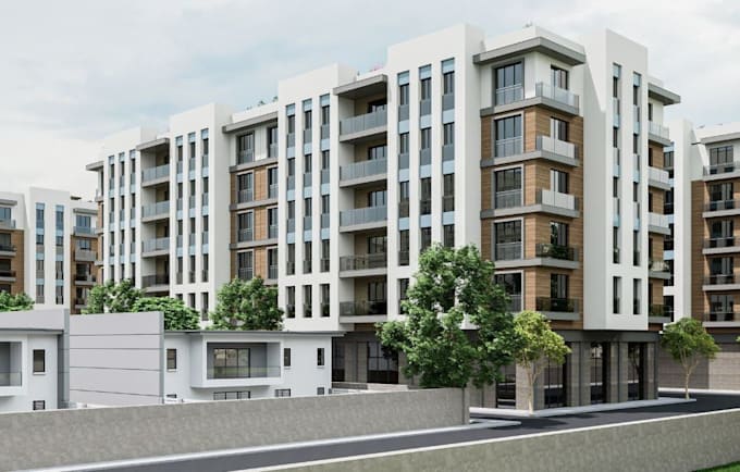 Retrofit 3d reinforced concrete building,redesign tropical facade ...