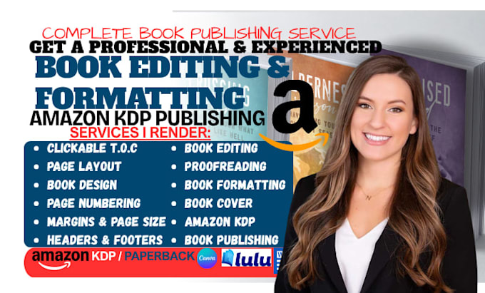 do book formatting book editing proofreading paperback amazon kdp publishing