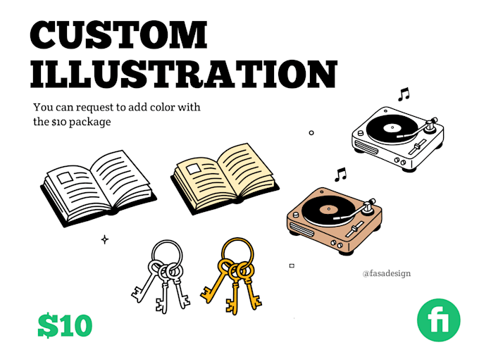 create custom minimalist line art icons and illustrations