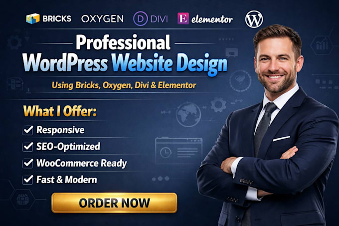 professional wordpress website design with bricks builder oxygen divi elementor