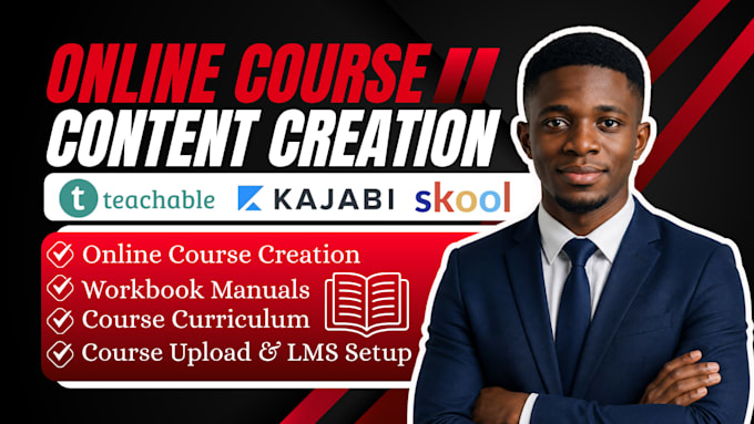 create online course content, curriculum, workbook and elearning course material