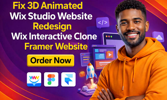 fix 3d animated wix studio website redesign wix interactive clone framer website