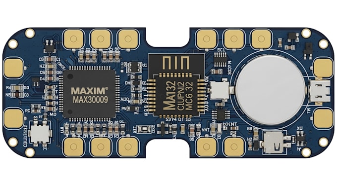 bioimpedance wearable pcb design max3009 esp32