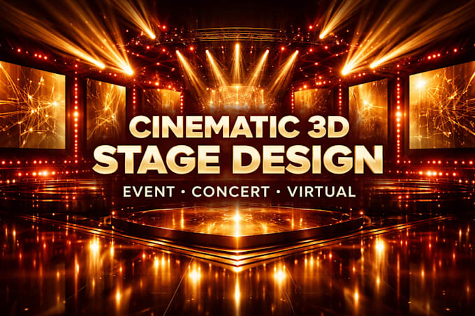 Create cinematic 3d stage design for events concerts and virtual ...