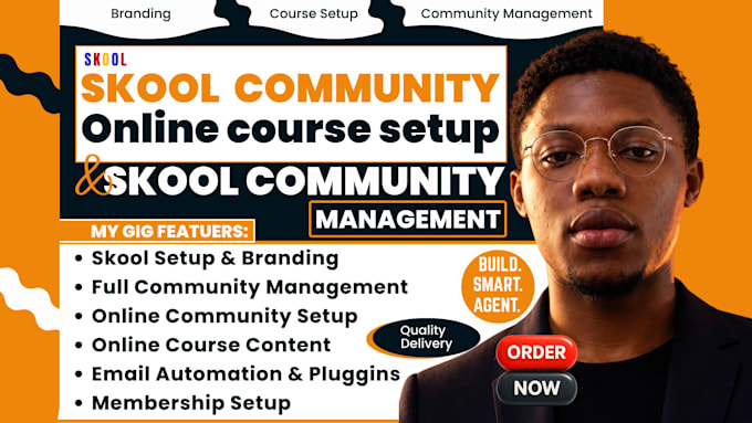 setup skool community, skool online community manager, skool online course setup