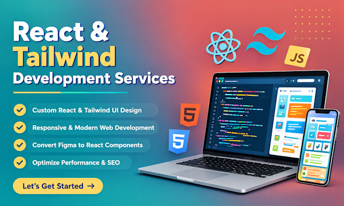 build a responsive react js and tailwind CSS website