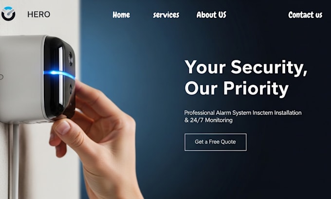 design squarespace alarm system installation website security service website