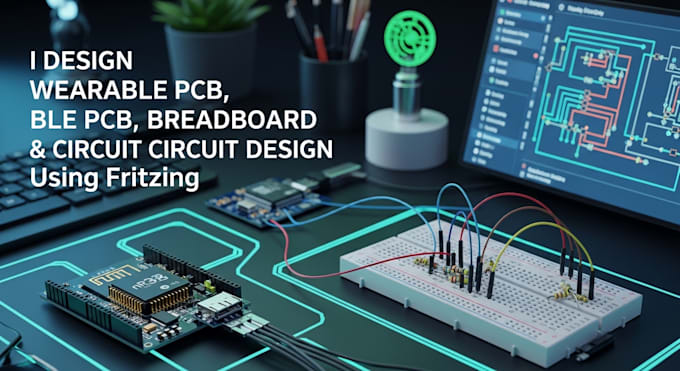do wearable pcb, ble pcb, breadboard, schematic, circuit design using fritzing