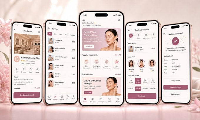 develop beauty and salon app, hair barber booking app in flutter