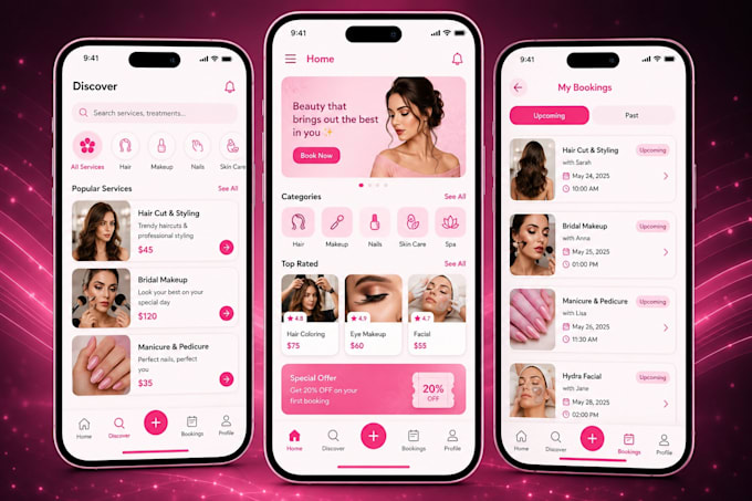 develop beauty and salon app, hair barber booking app in flutter