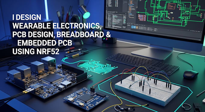 design wearable electronics, pcb design, breadboard, embedded pcb using nrf52