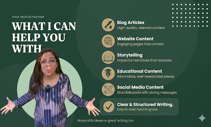 write nonprofit and sustainability content