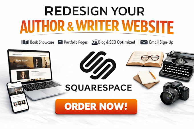 redesign squarespace writer website author portfolio website publishing website