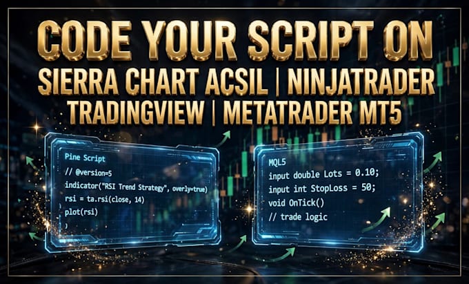 code your trading script on sierra chart acsil, tradestation and metatrader mql5
