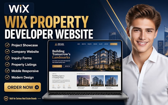 build wix property developer website real estate development company website