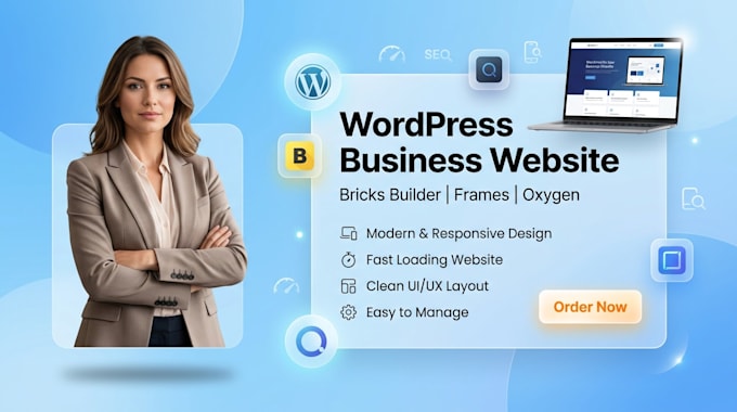 build wordpress business website with oxygen builder, frames and brick builder