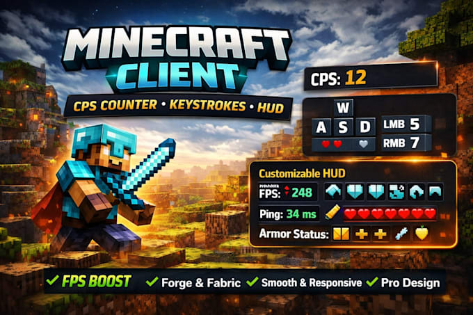 build a custom minecraft pvp client with hud cps and keystrokes