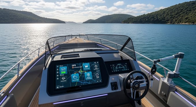 smart boat system with iot, gps tracking, automation, remote control, marine iot