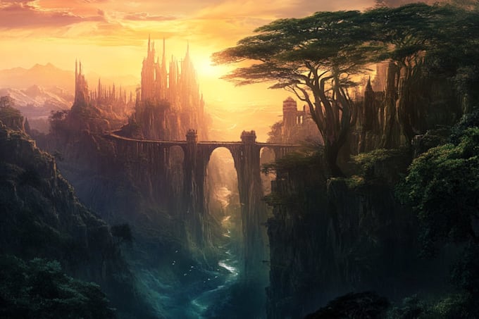 make fantasy background and landscape