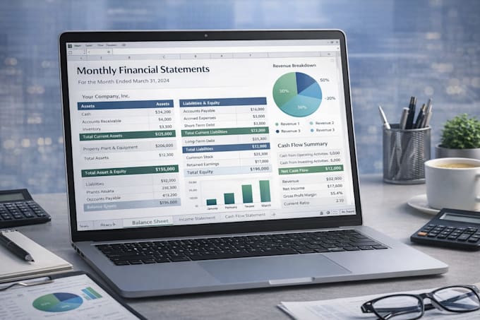prepare your monthly financial statements reports in excel