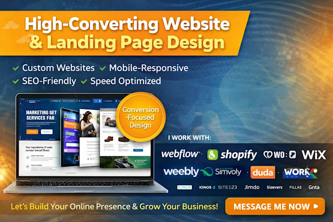 create simvoly landing page site123 orson webflow weebly webnode website design